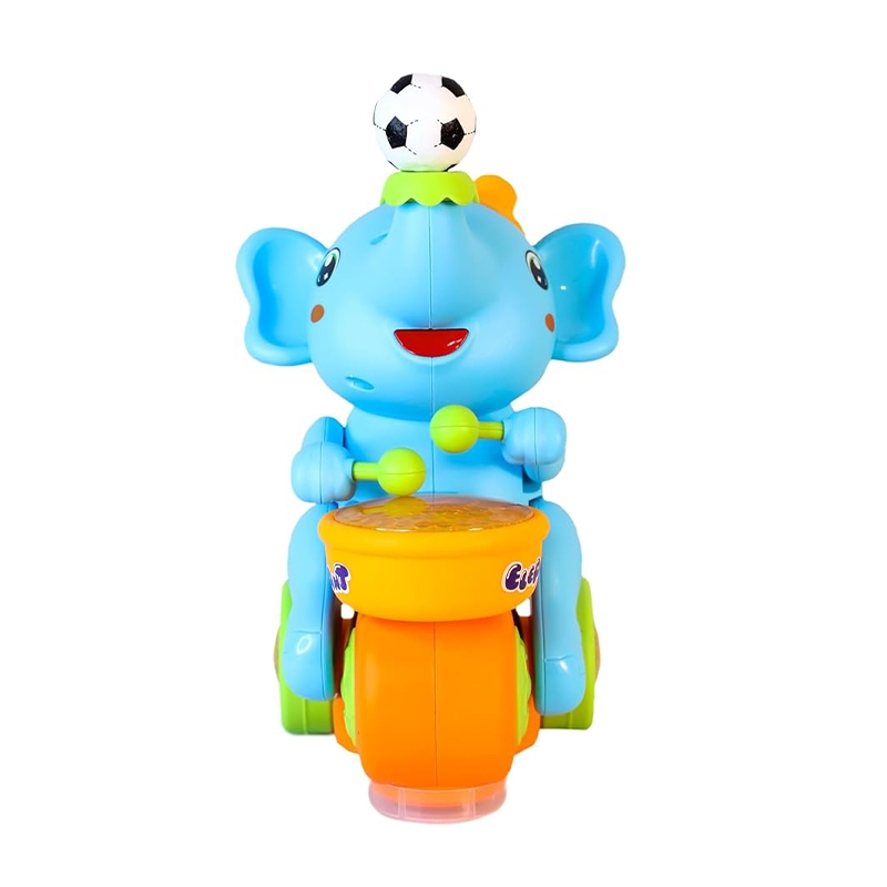 Musical Elephant Toy with Levitation Ball on Nose Along with Dazzling Light Drum (Multicolor)