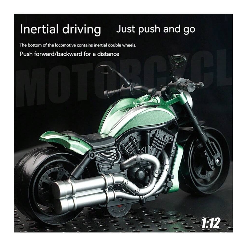 Retro model bike push & Go toy (green)