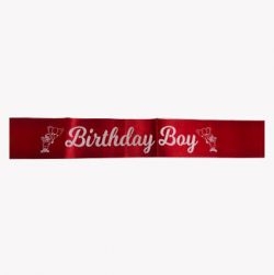 Red Birthday Boy Sash