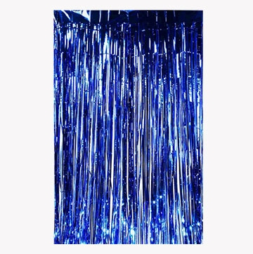 Foil Fringe Curtain Blue