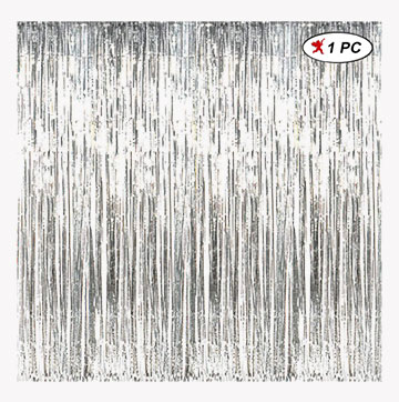 Foil Fringe Curtain Silver