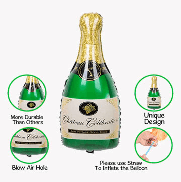 Champagne foil balloon