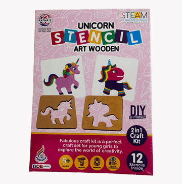 UNICORN Stencil Art Wooden