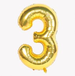 Numbers Foil Balloons(golden,3)