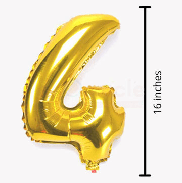 Numbers Foil Balloons(golden,4)