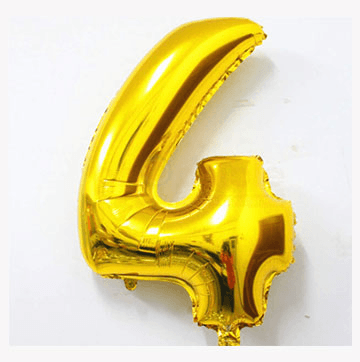 Numbers Foil Balloons(golden,4)