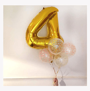 Numbers Foil Balloons(golden,4)