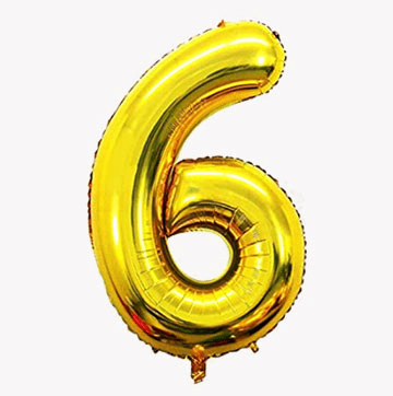 Numbers Foil Balloons(golden,6)