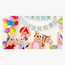 Sky Blue Happy Birthday Banner