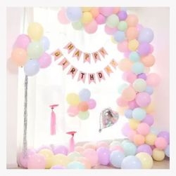 Light Pink Happy Birthday Banner