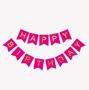 Pink Happy Birthday Banner