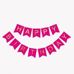 Pink Happy Birthday Banner