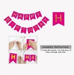 Pink Happy Birthday Banner