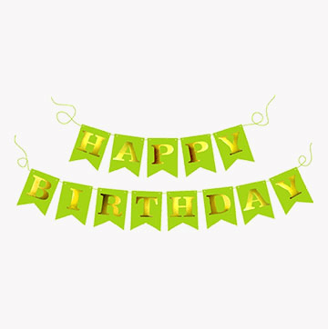 Green Happy Birthday Banner