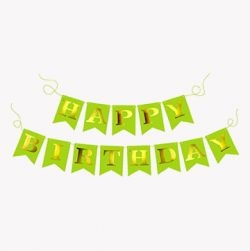 Green Happy Birthday Banner