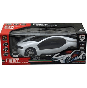 White Remote Control Fast Modern Car With 3D Light