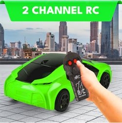 Green Remote Control Fast Modern Car With 3D Light