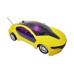 Remote Control Fast Modern Car With 3D Light (Yellow)