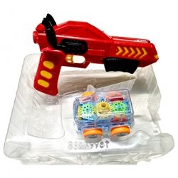 Inertial Power Gun with Transparent Gear car Launcher (Red)