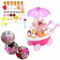 Kid's Plastic Ice Cream and Sweet Marketing Cart with Music