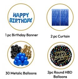 Happy Birthday Decoration Kit set Blue