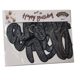 Cirsuive happy birthday banner (Black)