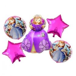 Princess Sofia theme 5 pc Foil Balloon Set