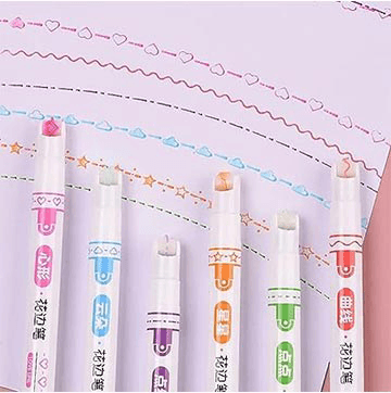 Linear color pen(Multicolor) 6 pcs