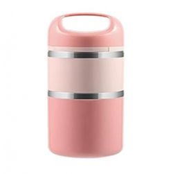 2 Layer Tedemei Superior quality Stainless steel lunch box (Pink)