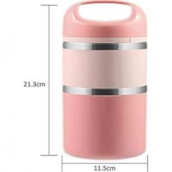 2 Layer Tedemei Superior quality Stainless steel lunch box (Pink)