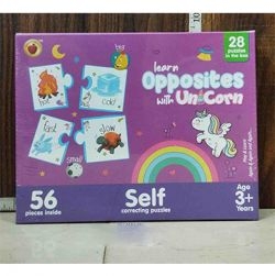 Apple Fun Learn Opposites with Unicorn Puzzle