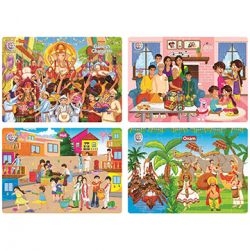 4 in 1 Jigsaw Indian Festivals Puzzle