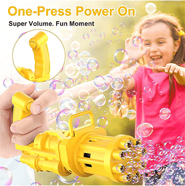 8-Hole Electric Bubbles Gun yellow Color
