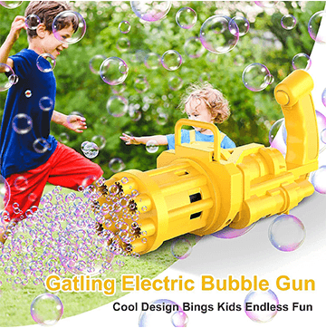 8-Hole Electric Bubbles Gun yellow Color