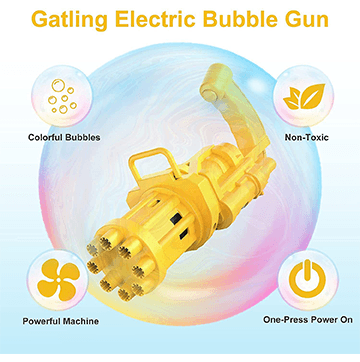 8-Hole Electric Bubbles Gun yellow Color