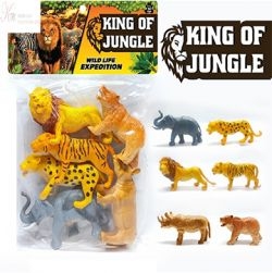 6 Pieces Large Jungle Animal Toy Set