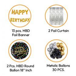 Happy Birthday Foil ballon combo pack Large size(Silver)