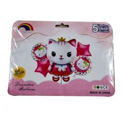 Hello kitty theme 5 pc Foil Balloon Set