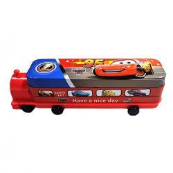 95 Car Train Metal Pencil Box with Moving Tyres and Sharpner for Kids