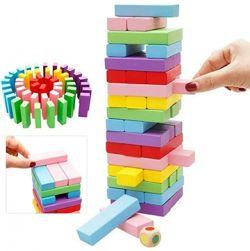 54 Pcs Colour Zenga Wooden Blocks (Multicolor)