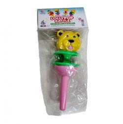 Cute dog Lolly Pop Rattle(Pink yellow)