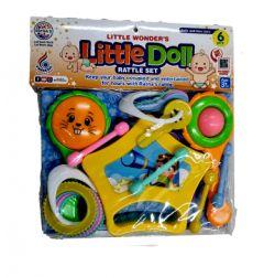 Little doll rattle Pack of 6 ( Multicolor)