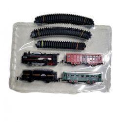 Rail King Train Set for Kids with Track, Engine & 3 Bogey for Train Battery Operated Toy