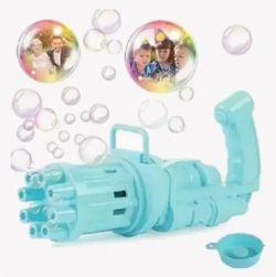 8-Hole Electric Bubbles Gun Sky Blue Color