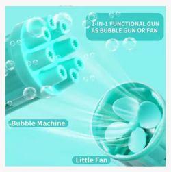 8-Hole Electric Bubbles Gun Sky Blue Color