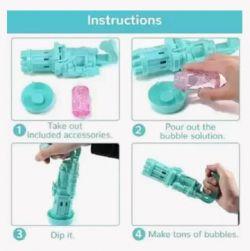 8-Hole Electric Bubbles Gun Sky Blue Color