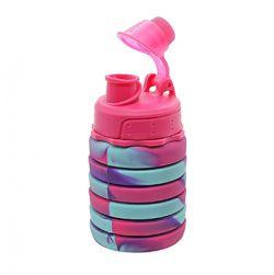 Silicone Water Bottle, 500ml, (Dark Pink)