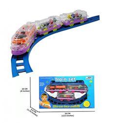 Musical Train Set with Long Track with Rotating Gears Transparent Plastic Body