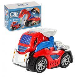 Deformed Dino 2 in 1 Car With Light & Music & Bump n Go Action (Red)