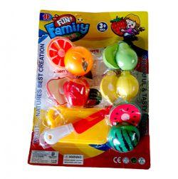 Fun Family Fruit with Fruits, Chopping Board and Knife, Pretend Play for Kids, Learn Fruits with Fun